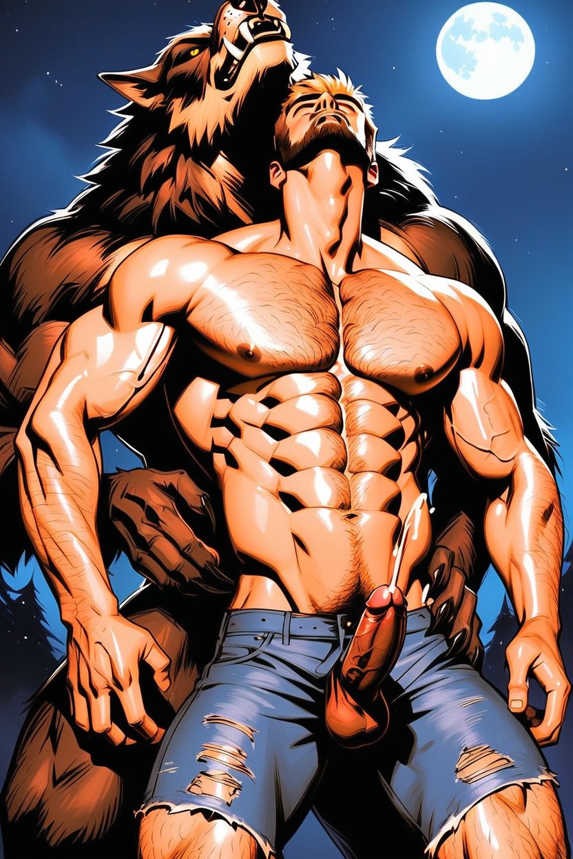 Muscular, Abs, Howling During Sex 게이 AI 포르노