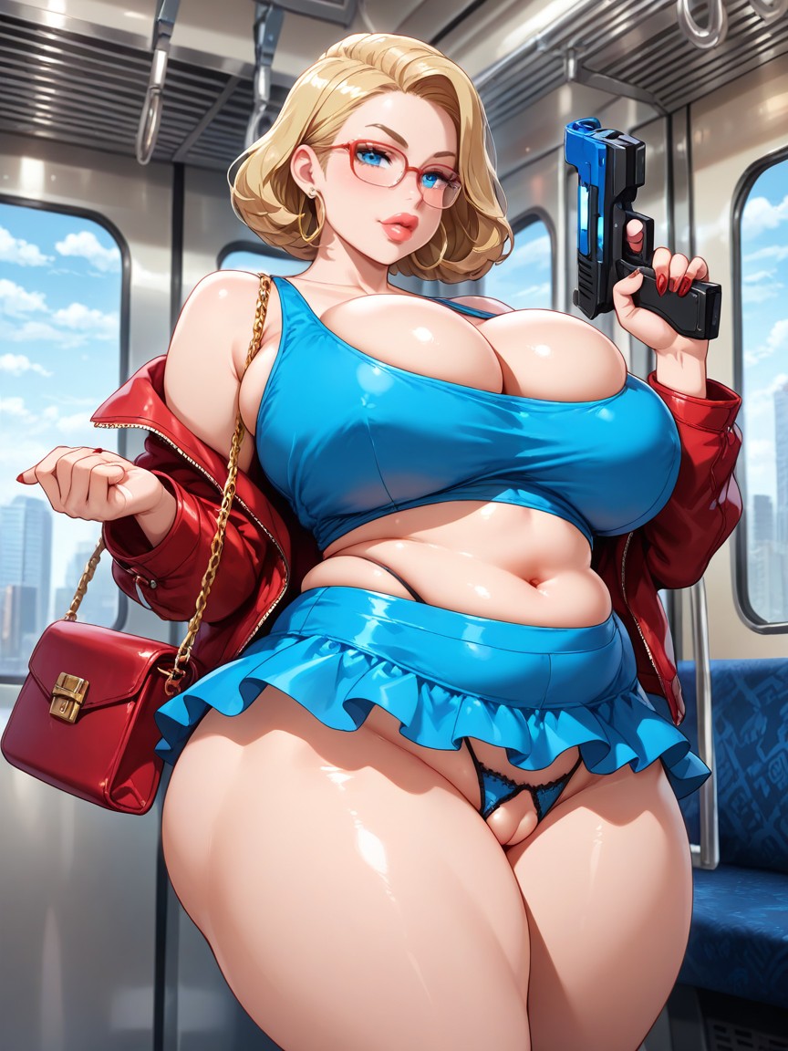 Rounded Massive Bimbo Breasts, Glasses, Milf ゲイAIポルノ