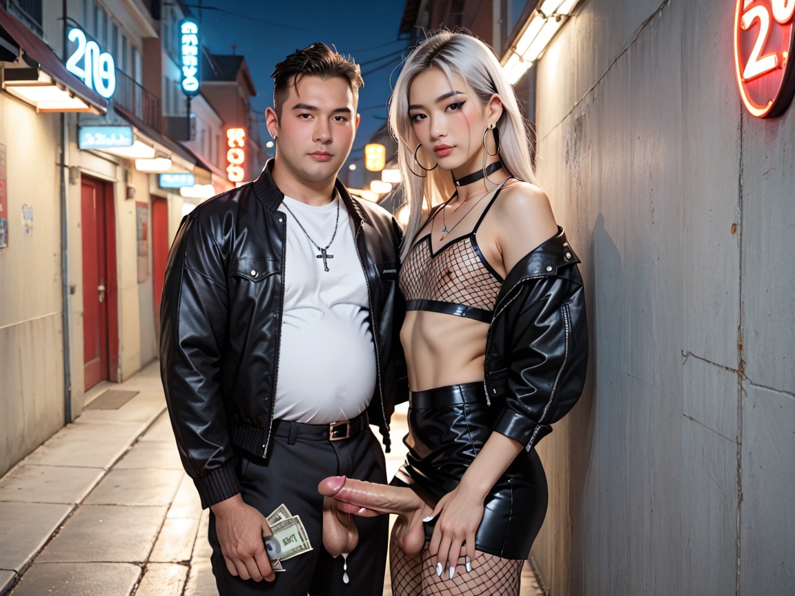 Feminine Face, Feminine Male, Large Detailed Penis AI Gay Porn