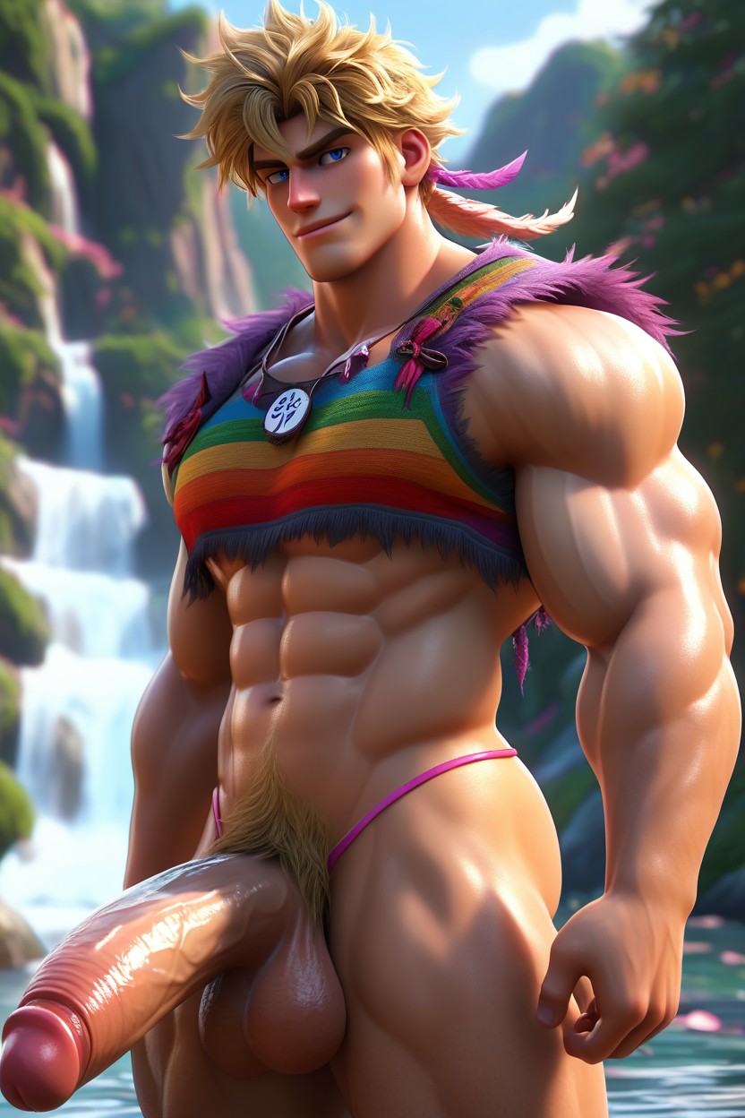 Shaggy Hair, Island Resort, Thick Thighs AI Gay Porn