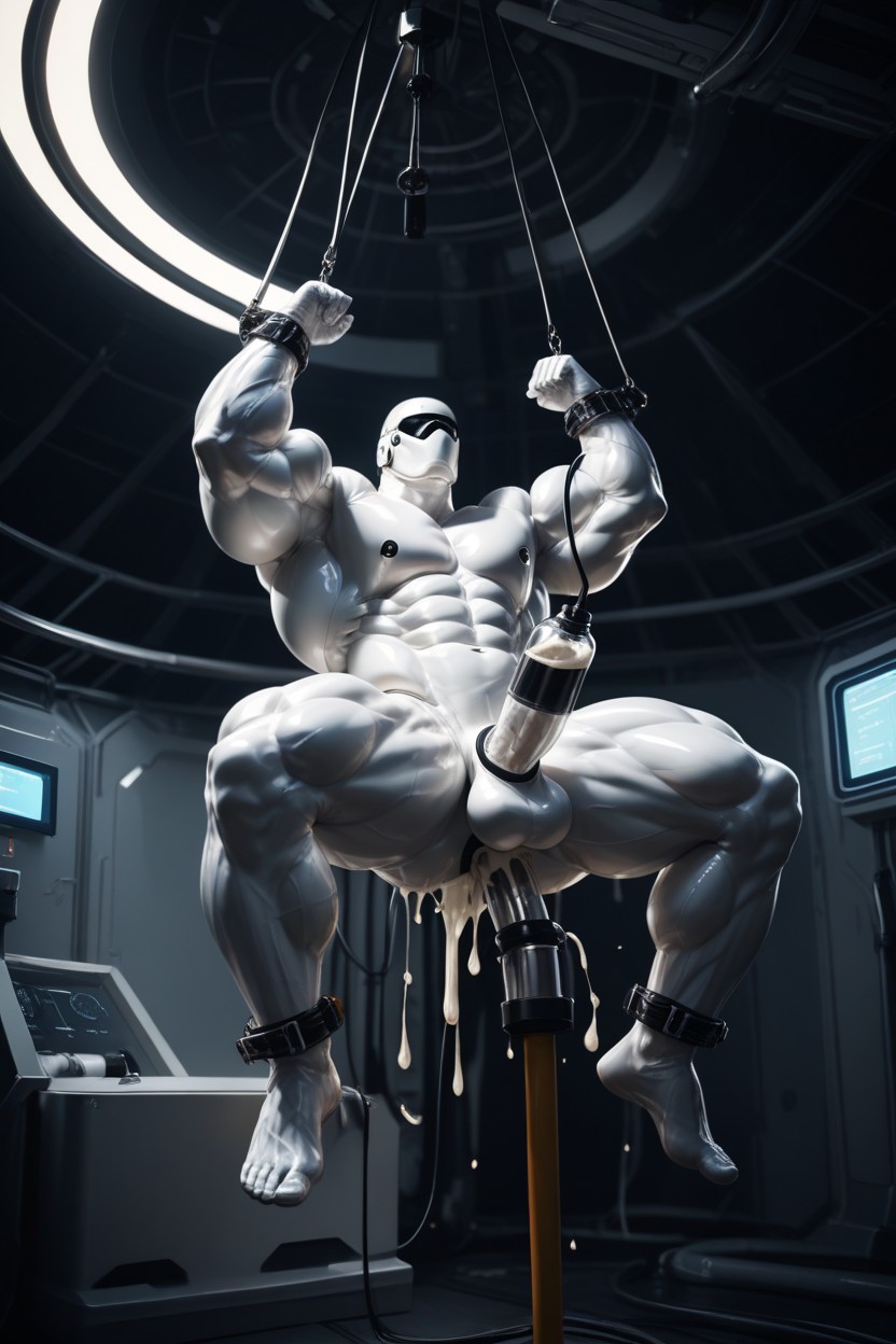 Sperm Tank, Spreading Legs, Masculine AI Gay Porn