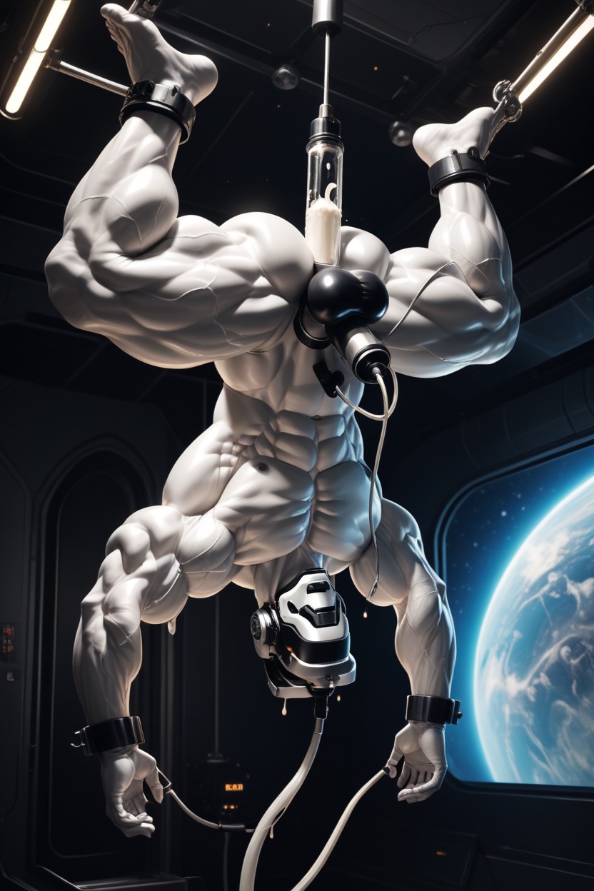 Milking Machine, Rubber Ass, Masculine AI Gay Porn