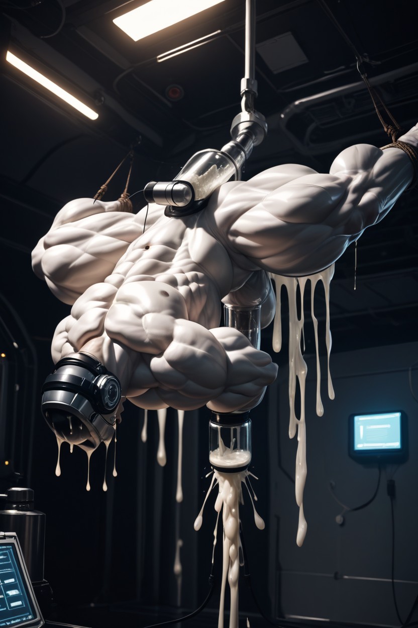 Milking Machine, Shaking, Too Big To Fit AI Gay Porn