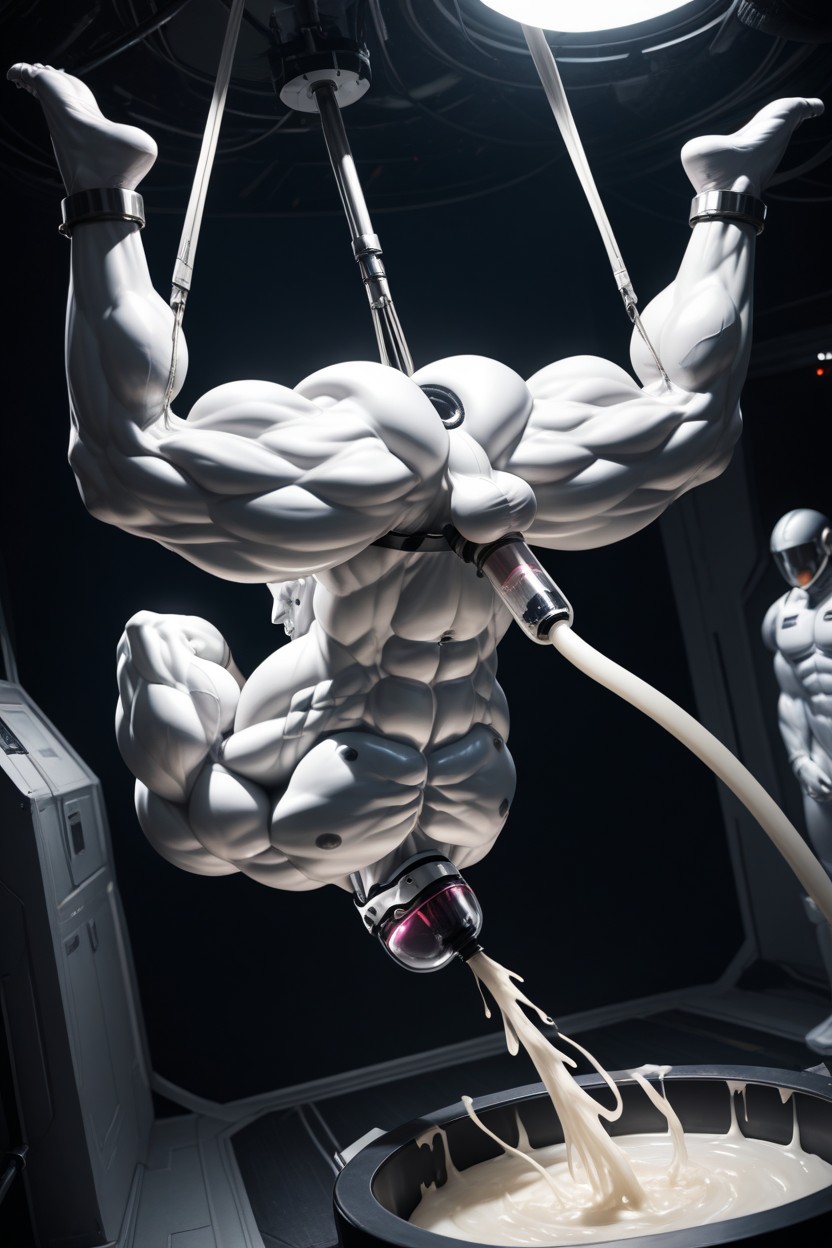 Robotic Face, Straighten Legs, Muscular AI Gay Porn