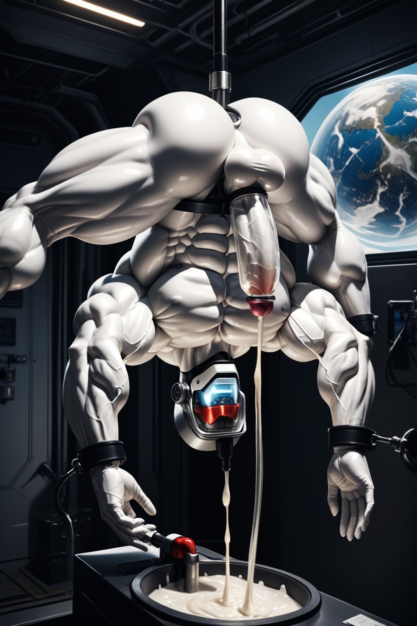 Shaking, Rubber Skin, White Body AI Gay Porn