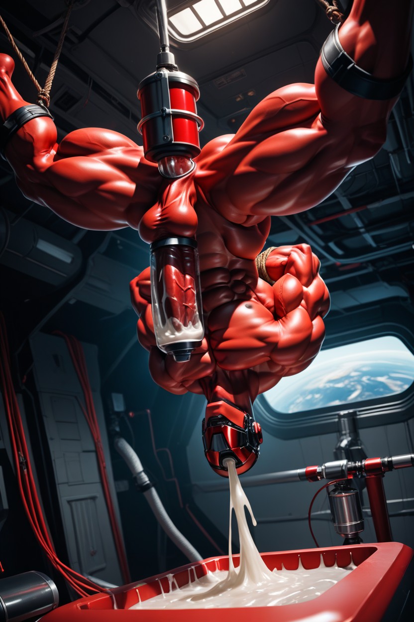 Well-defined Abs, Penis Pump, Sperm Tank AI Gay Porn
