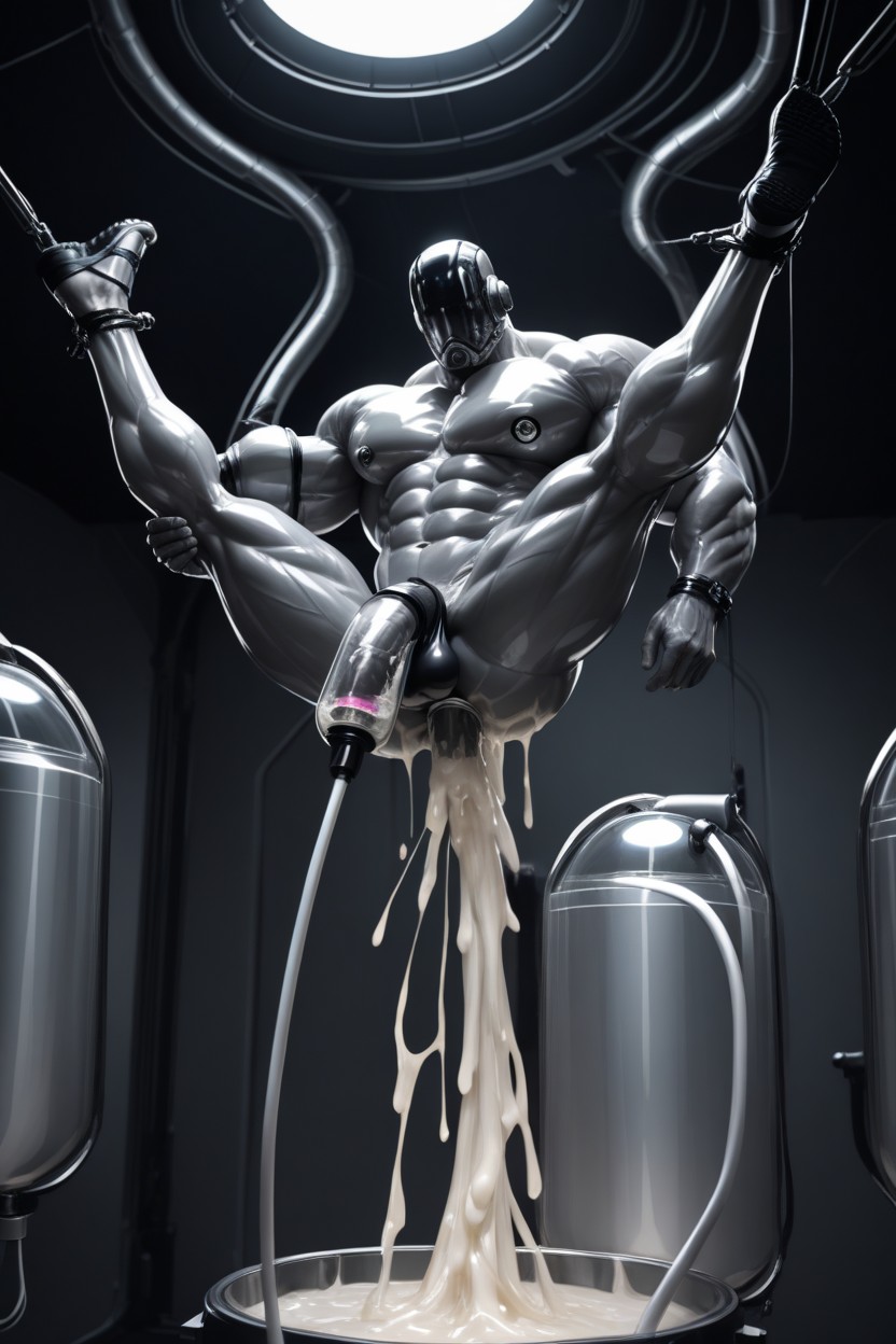 Sperm Tank, Rubber Skin, Gray Body AI Gay Porn