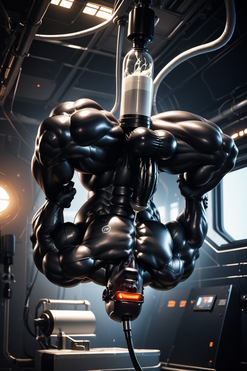 Large Pecs, Hyper Detail, Milking Machine AI Gay Porn