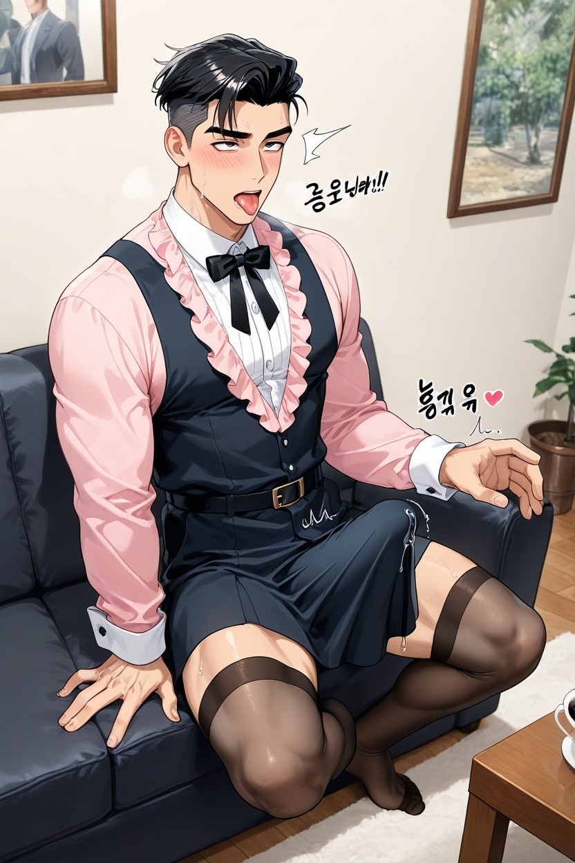 Living Room, Skinny, Sound Effects AI Gay Porn