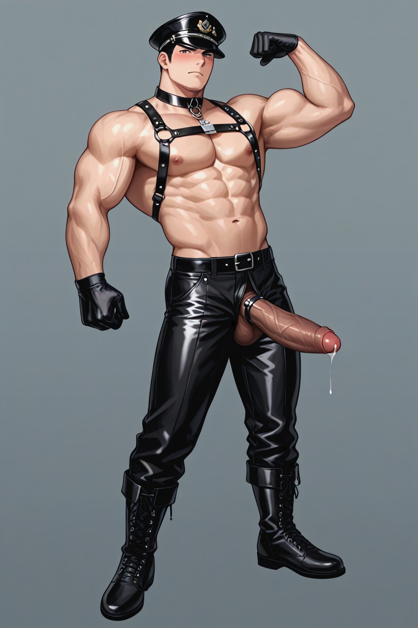 Black Hair, Black Belt, Looking At Viewer AI Gay Porn