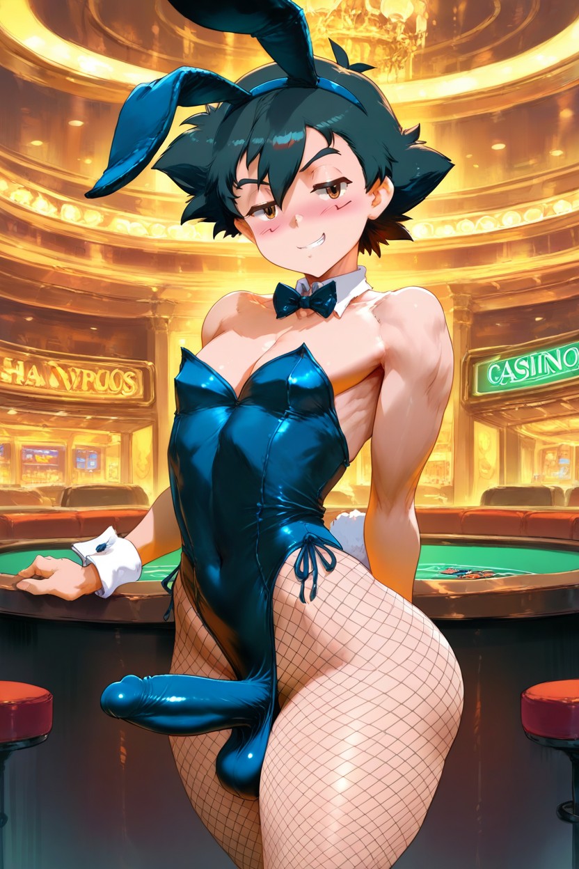 Black Bunny Suit, Buttjob, Black Hair AI Gay Porn