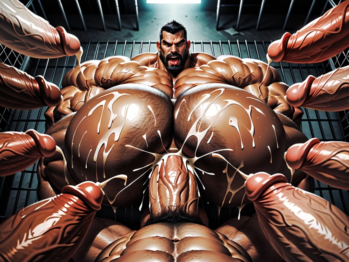 Thick, Sideburns, Extremely Large Ass AI Gay Porn