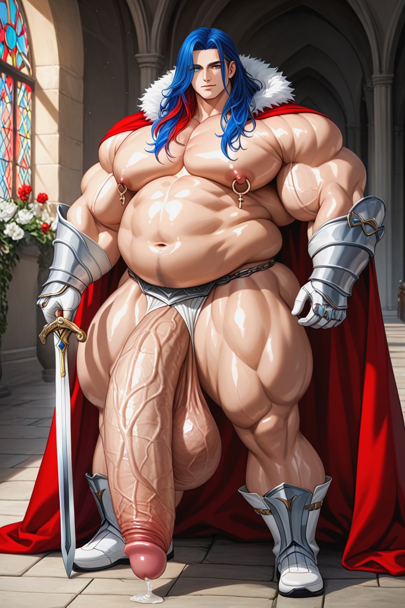 Hyper Long Gigantic Veiny Cock, Hyper Cock Longer Than Leg, European Village AI Gay Porn