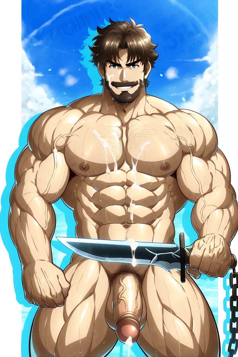 Face Like Thick Hairy Chest, Large_pectorals, Navel AI Gay Porn