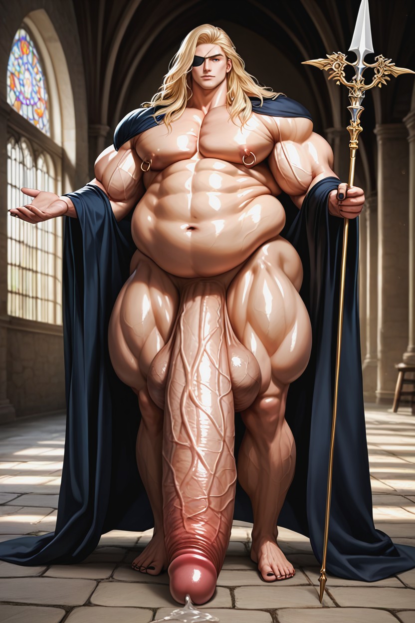 Morbidly Obese, Flaccid Penis, Hyper Long Gigantic Veiny Cock AI Gay Porn