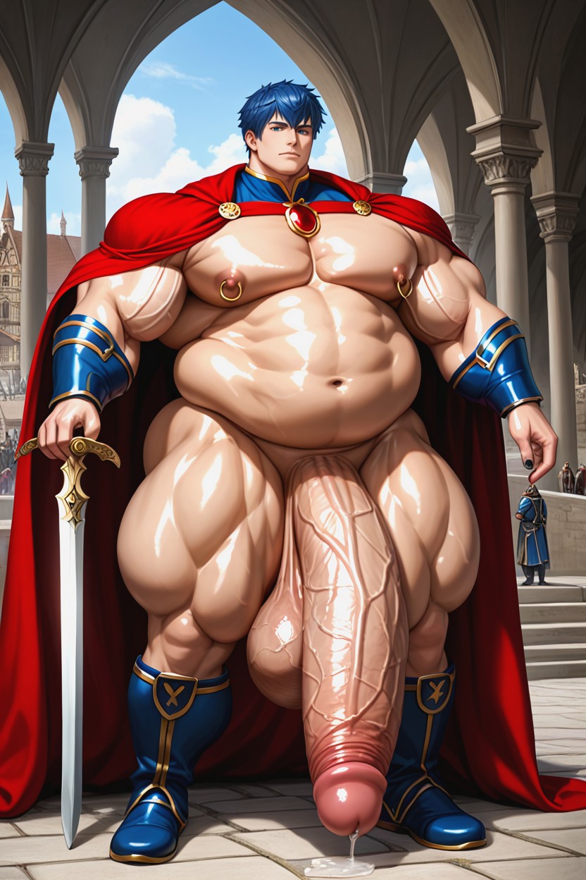 Marth, Hyper Huge Veiny Testicles, Huge Bubble Butt AI Gay Porn