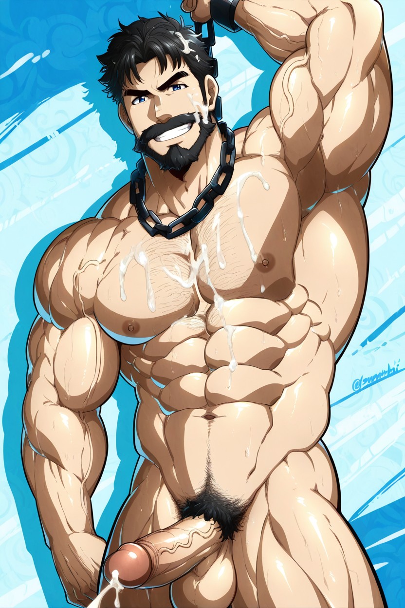 Muscular, Genshinn_impact, Kuroshinki Looking_at_viewer Looking AI Gay Porn