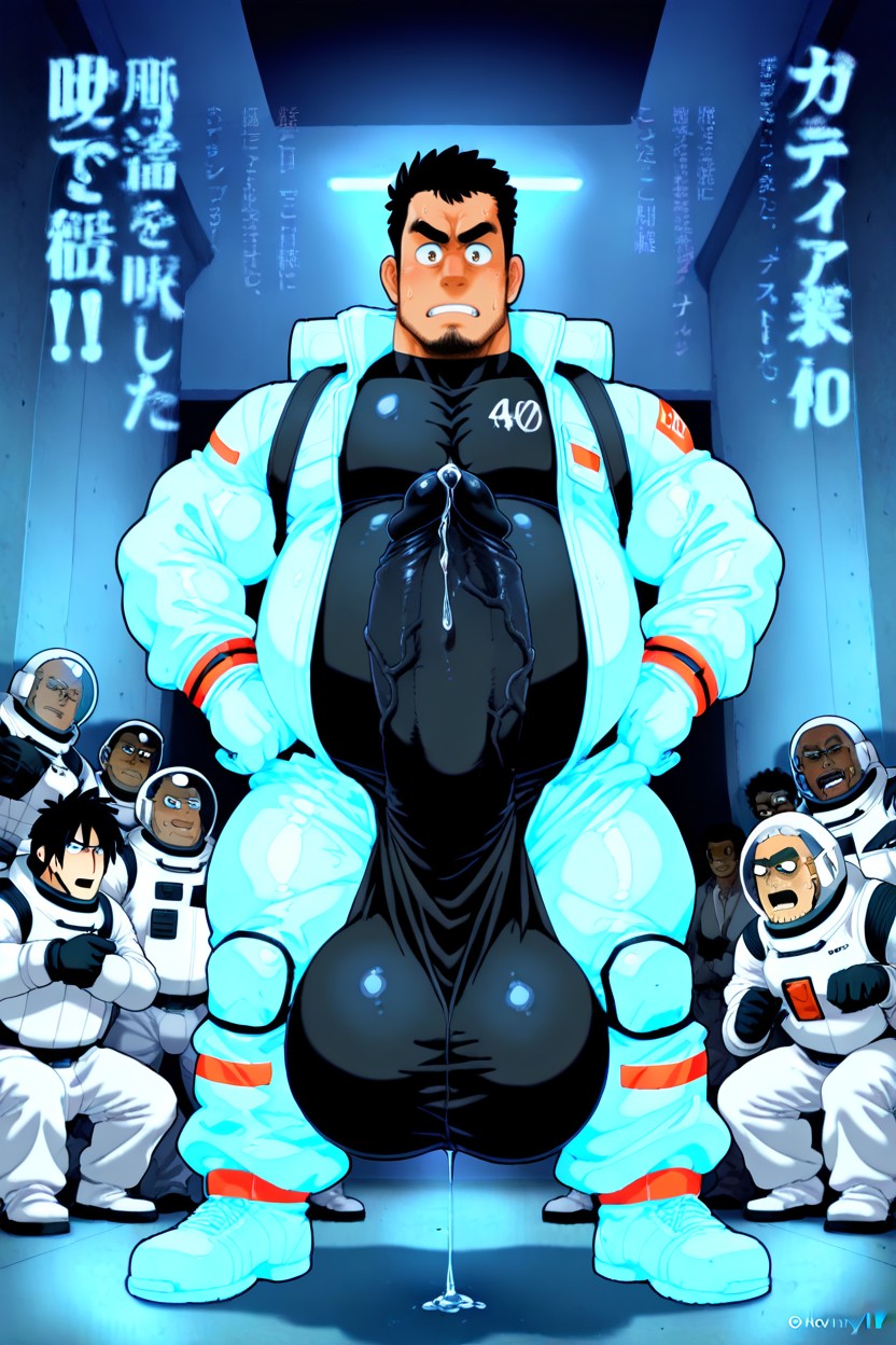 Science-fiction, Cock Reaches Up To His Chin, Massive Titanic Gargantuan Cock Porno IA Gay