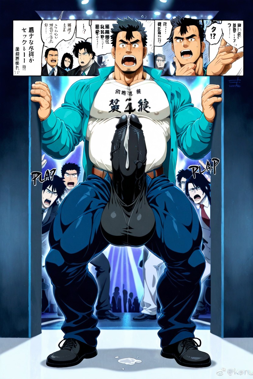 Cock Behind Shirt, Caught, Dimly Lit ゲイAIポルノ