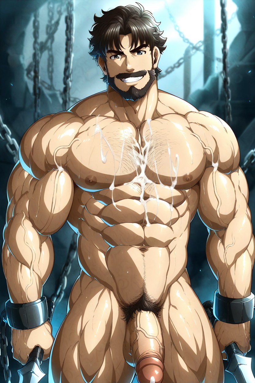 Muscles Surdimensionnés, Veins, Naked Porno IA Gay