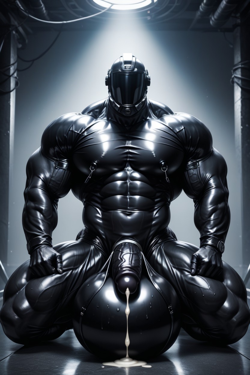Space Ship, Hyper Detail, Deep Shadows Accentuating Muscle Separation And Latex Wrinkles AI Gay Porn