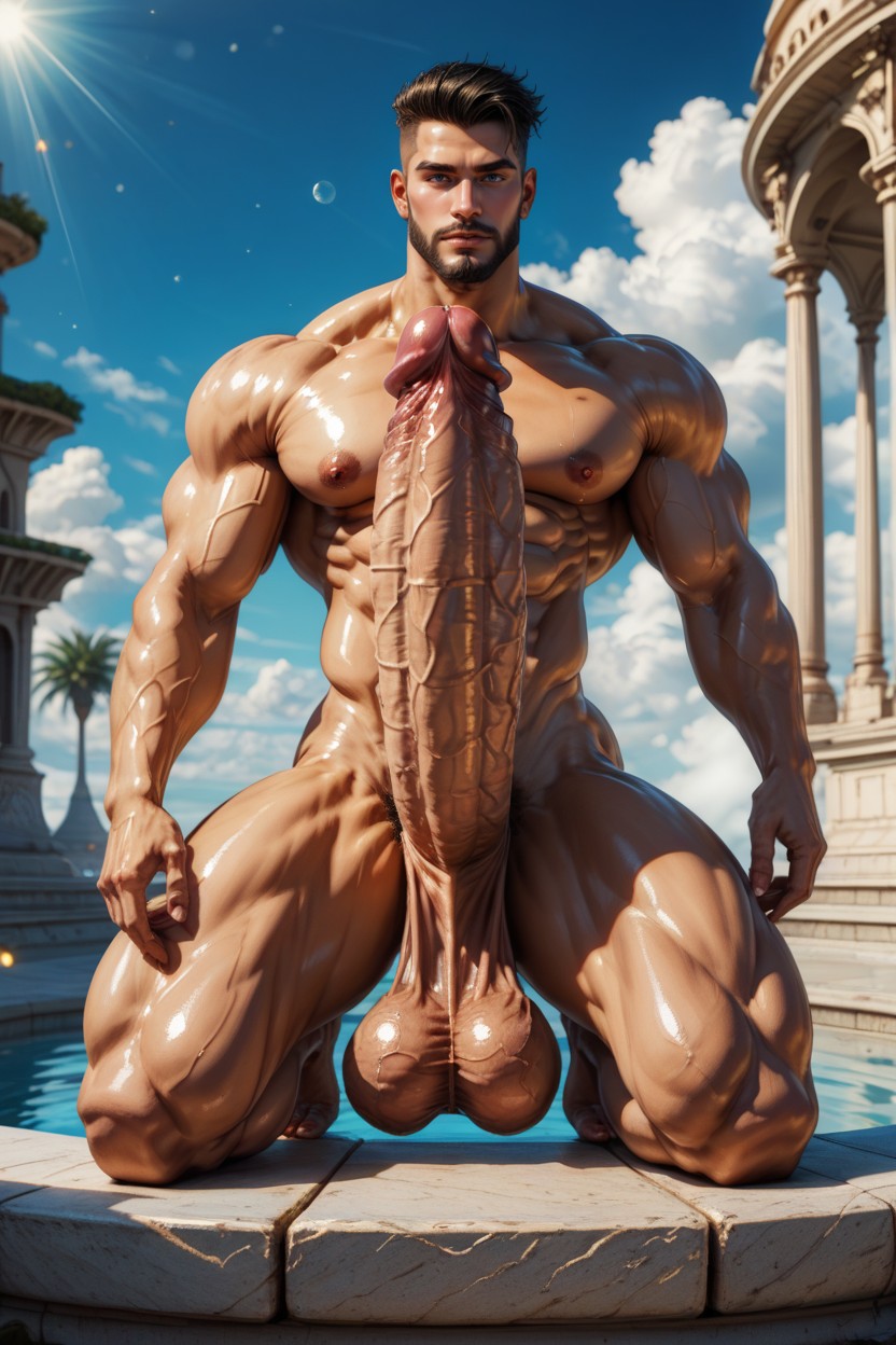 Glass, Kneeling Legs Open Above A Cloud, Extremely Long Legs Porno IA Gay