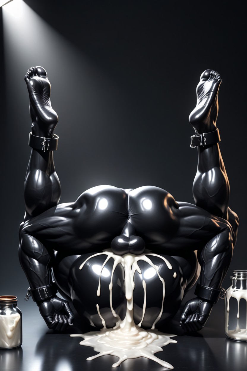 Himbo, Glossy Latex Muscles, Large Pecs ゲイAIポルノ