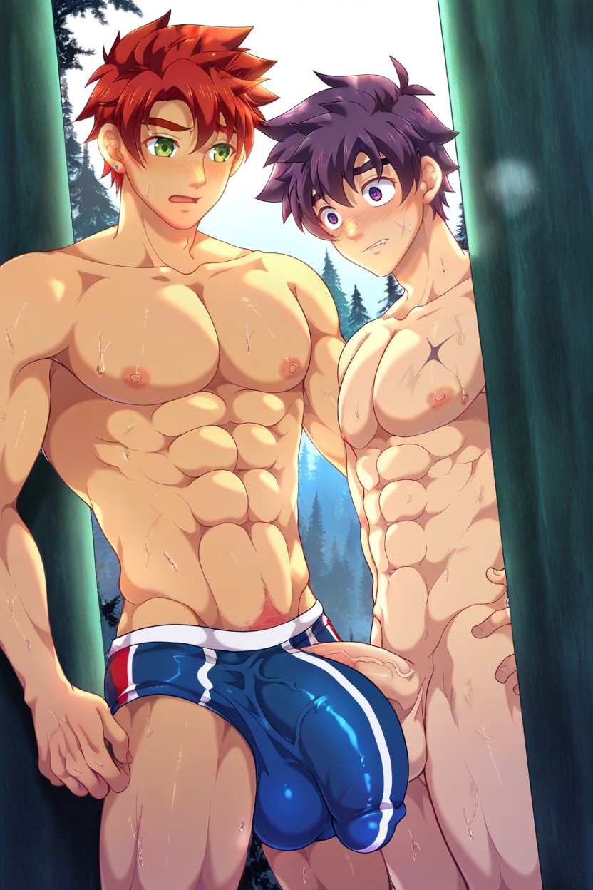 Men, Mikkoukun Art Style, Filthy Skin ИИ гей порно