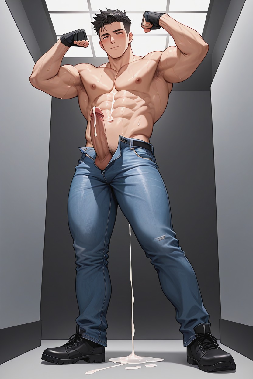 Open Zipper, 下視角, Sweaty Body AI同性戀黃片