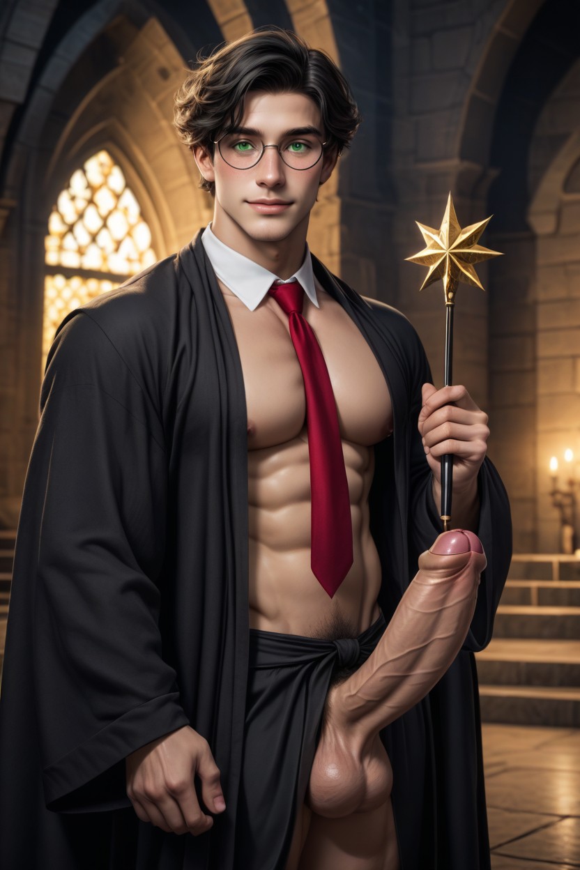 Cosplay, Erect Huge Cock, Exposed Pecs AI Gay Porn