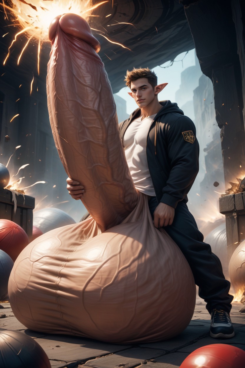 Massive Oversized Hyper Cock, Balls Bigger Than Human, Massive Balls AI Gay Porn