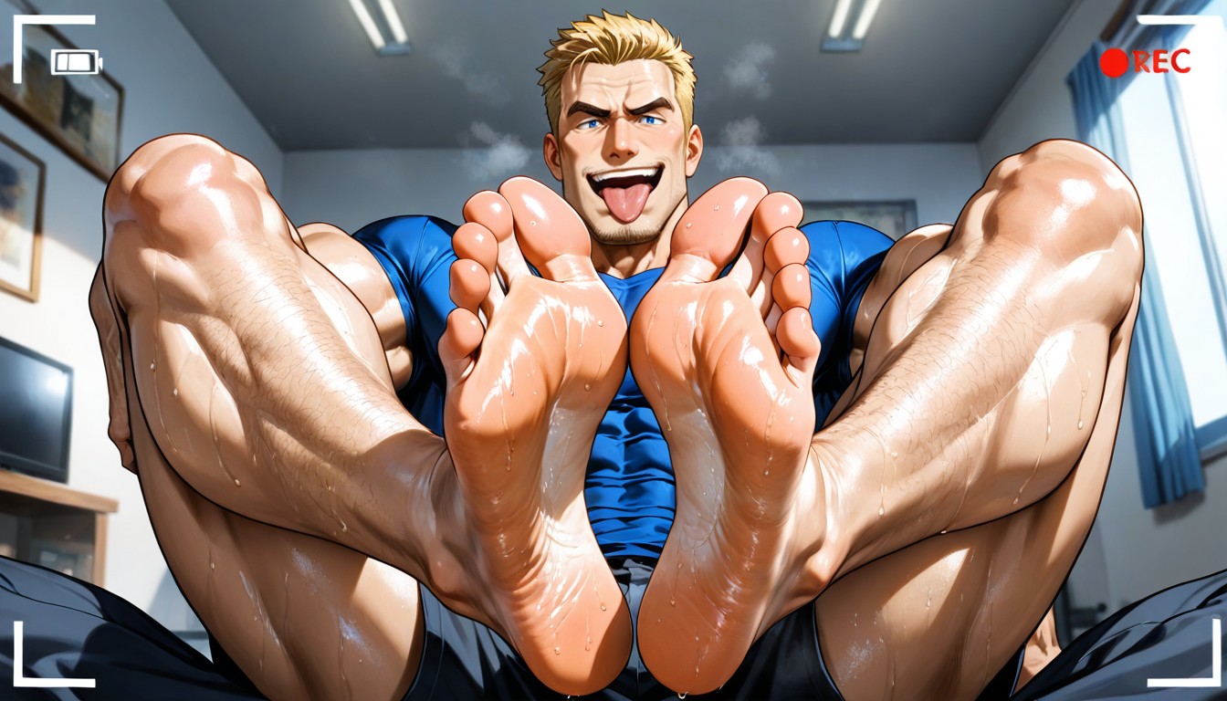 Muscles, Grands Pieds, Soles Towards The Viewer Ready To Be Licked Porno IA Gay