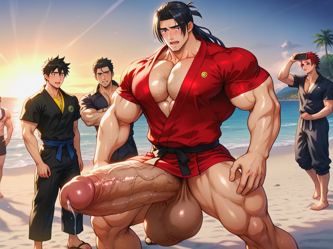 Keishin Artstyle, Cock Behind Shirt, Walk In AI Gay Porn