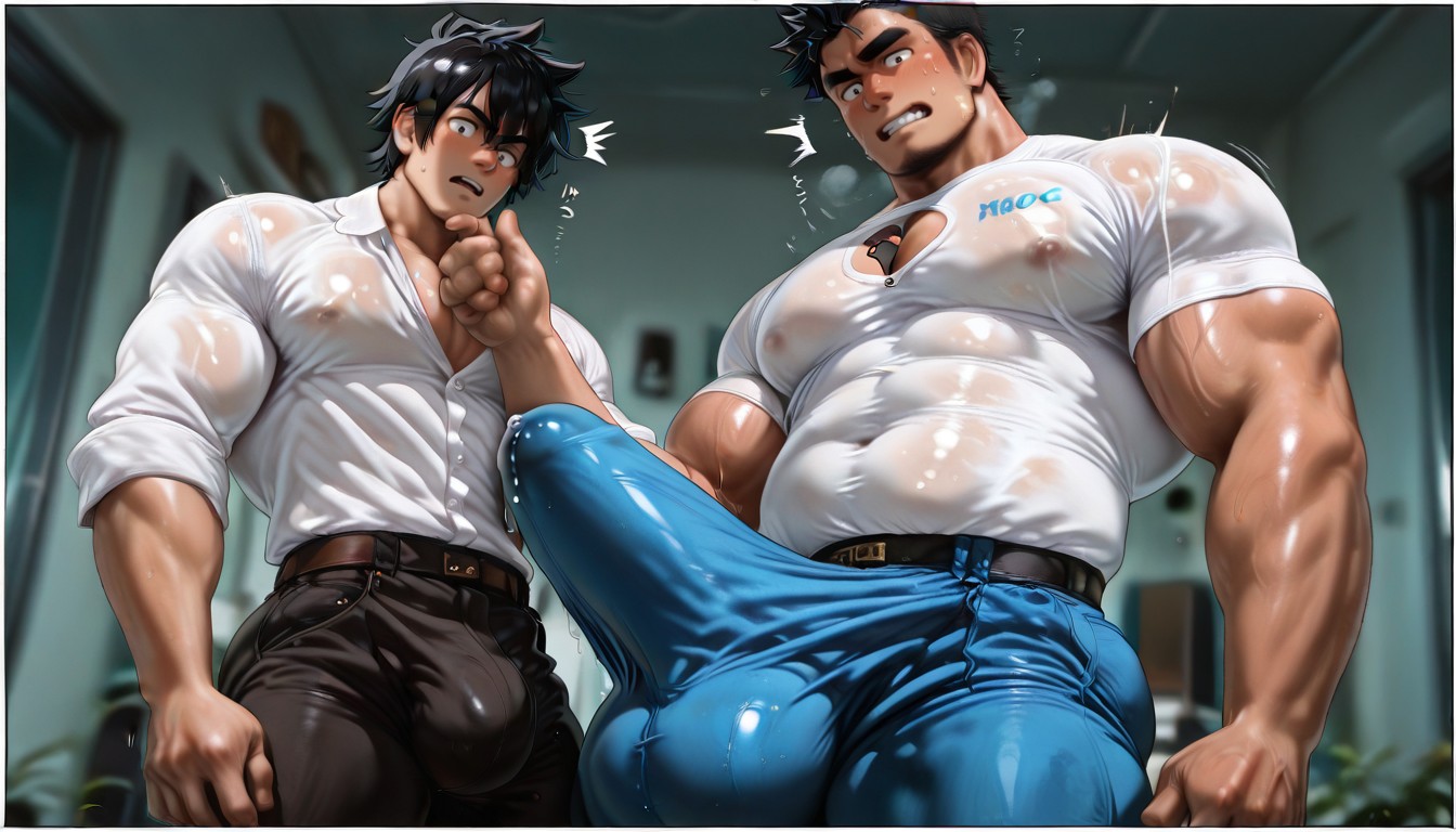 Huge Plump Balls, Penis Longer And Thicker Than Body, Bara Hentai ゲイAIポルノ