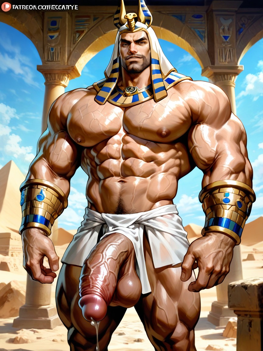 Gay Men Only, Long Pink Hard Nipples, Ancient Egyptian Desert Palace 게이 AI 야짤