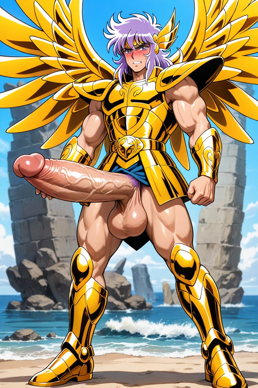 Ocean Background, Messy Hair, Siren Sorrento AI Gay Porn