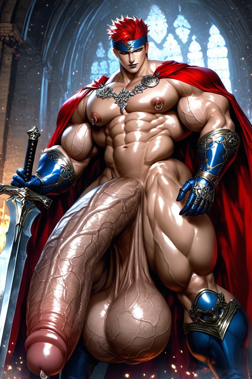 Shiny Skin, Thick Thighs, Precum Pouring From Penis AI同性恋黄片