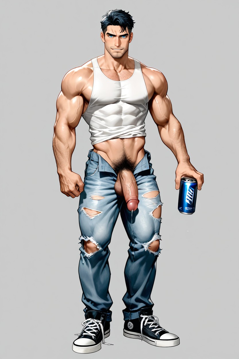 Unbuttoned, Sexy, Veiny Penis And Large 게이 AI 야짤