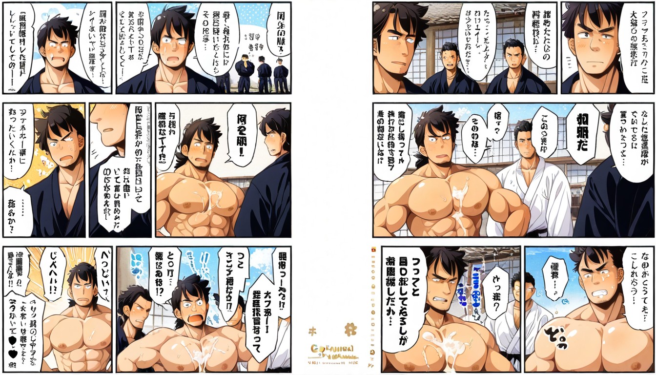 Caught, Bara Hentai, Massive Enormous Hyper Uncut Cock ゲイAIポルノ