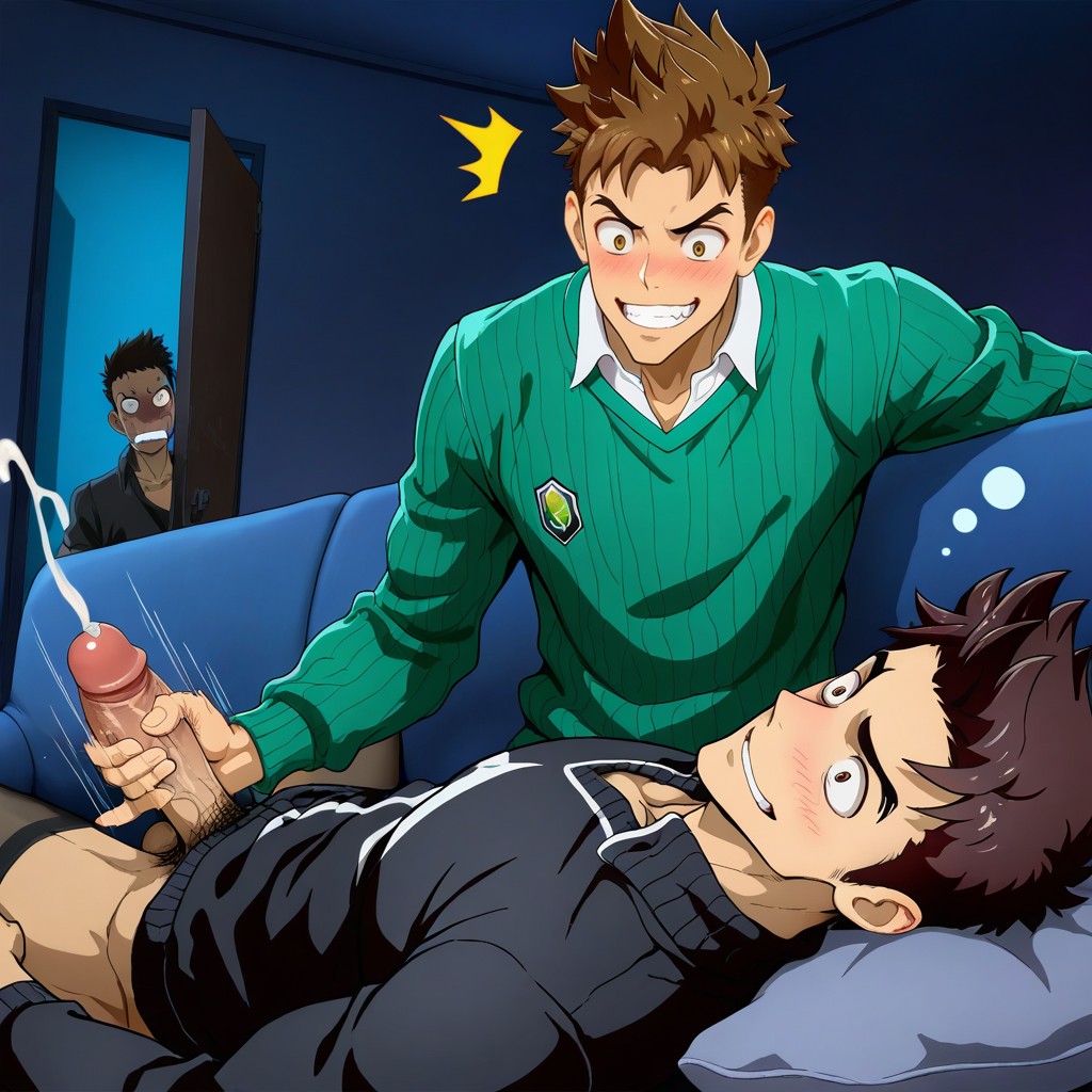 Guy Giving Handjob Is Smirking, 苗条, Male Only AI同性恋黄片