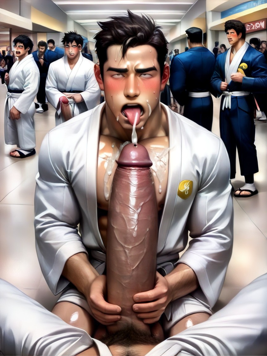 Skinny, Kondou Yoshinori Artstyle, Realistic AI Gay Porn