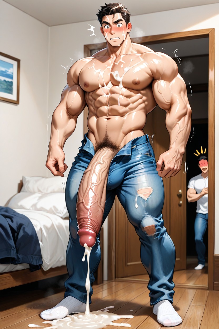 Socks, Growing Cock, Full Clothes ゲイAIエロ