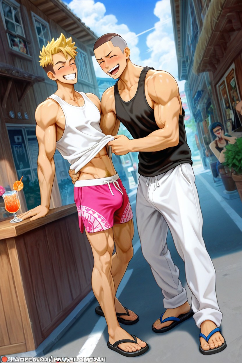 Tease, Melkor Mancin Artstyle, Buzzcut AI Gay Porn