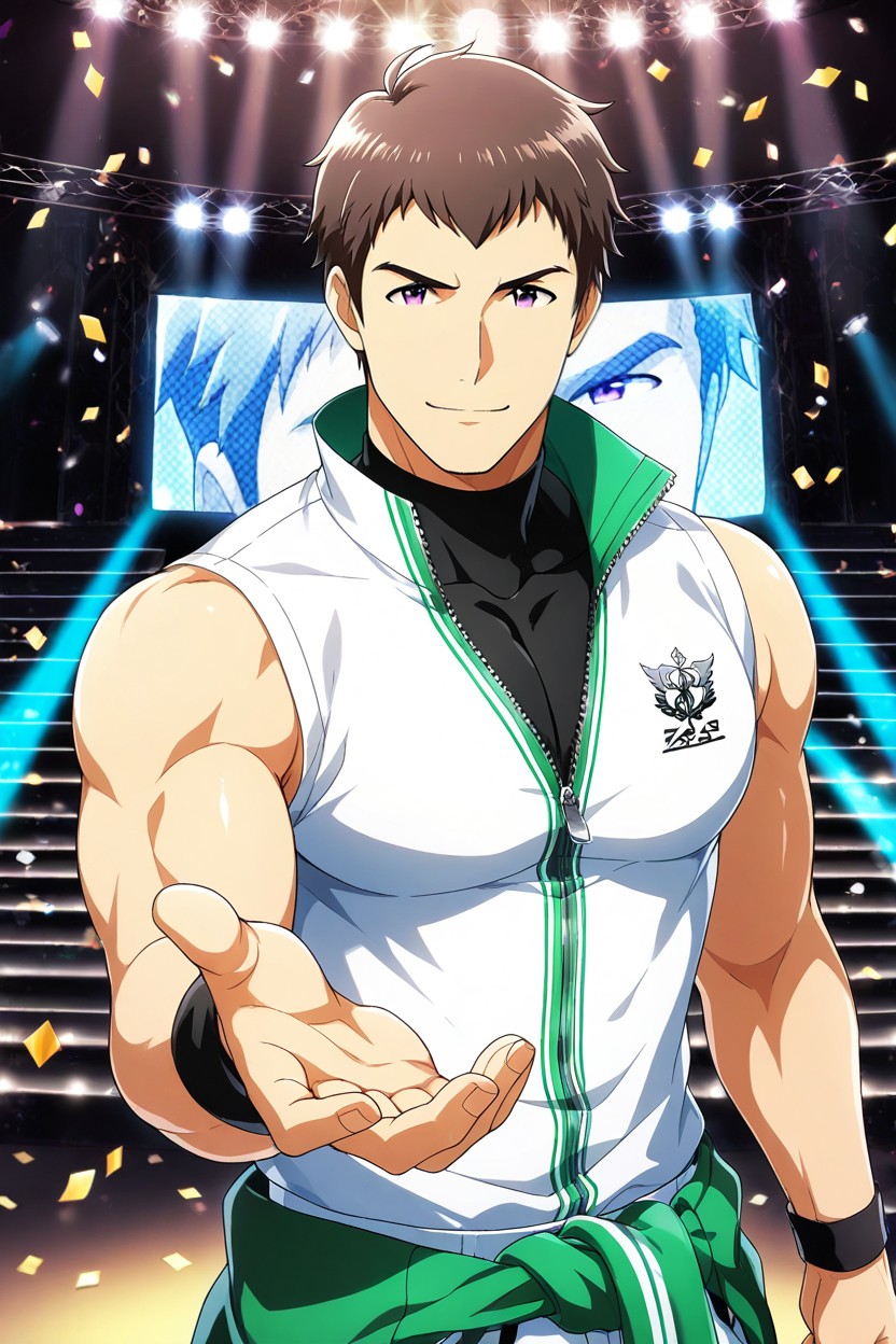 Zipper, Single Glove, Muscular AI Gay Porn
