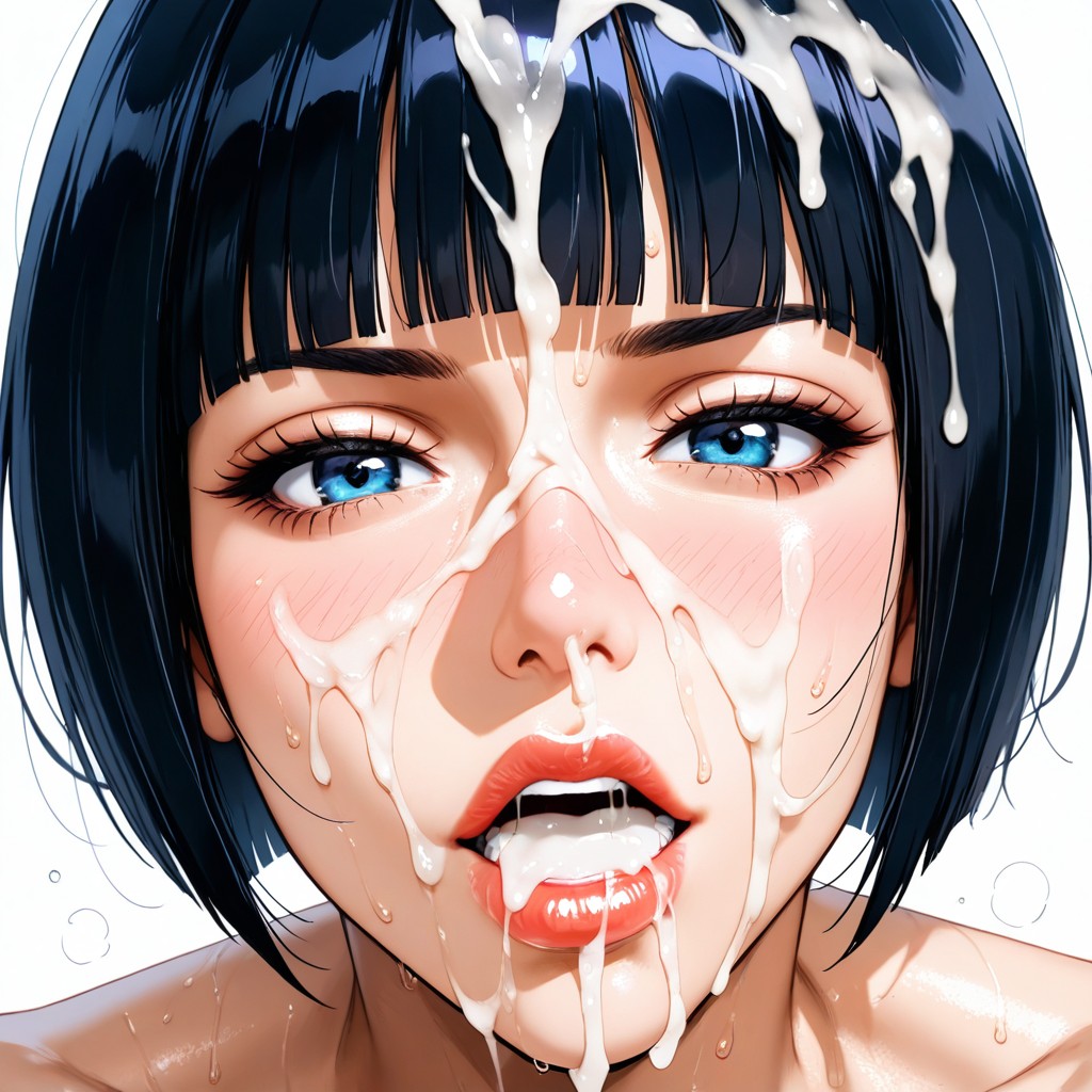 Tomboy Woman With Black Hair, 18+, Close-up Face AI Gay Porn
