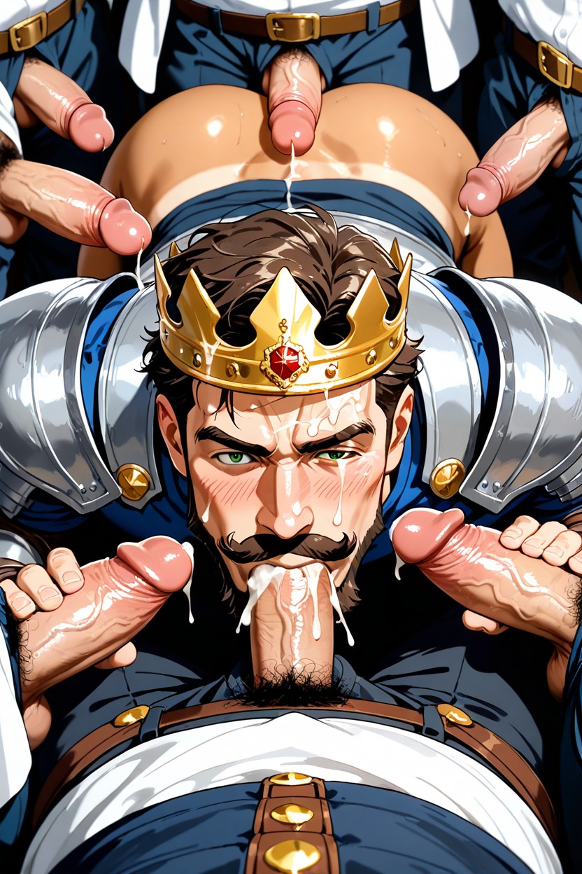 Dark Brown Skin, Medieval Armor, Cum In Mouth AI同性戀黃片