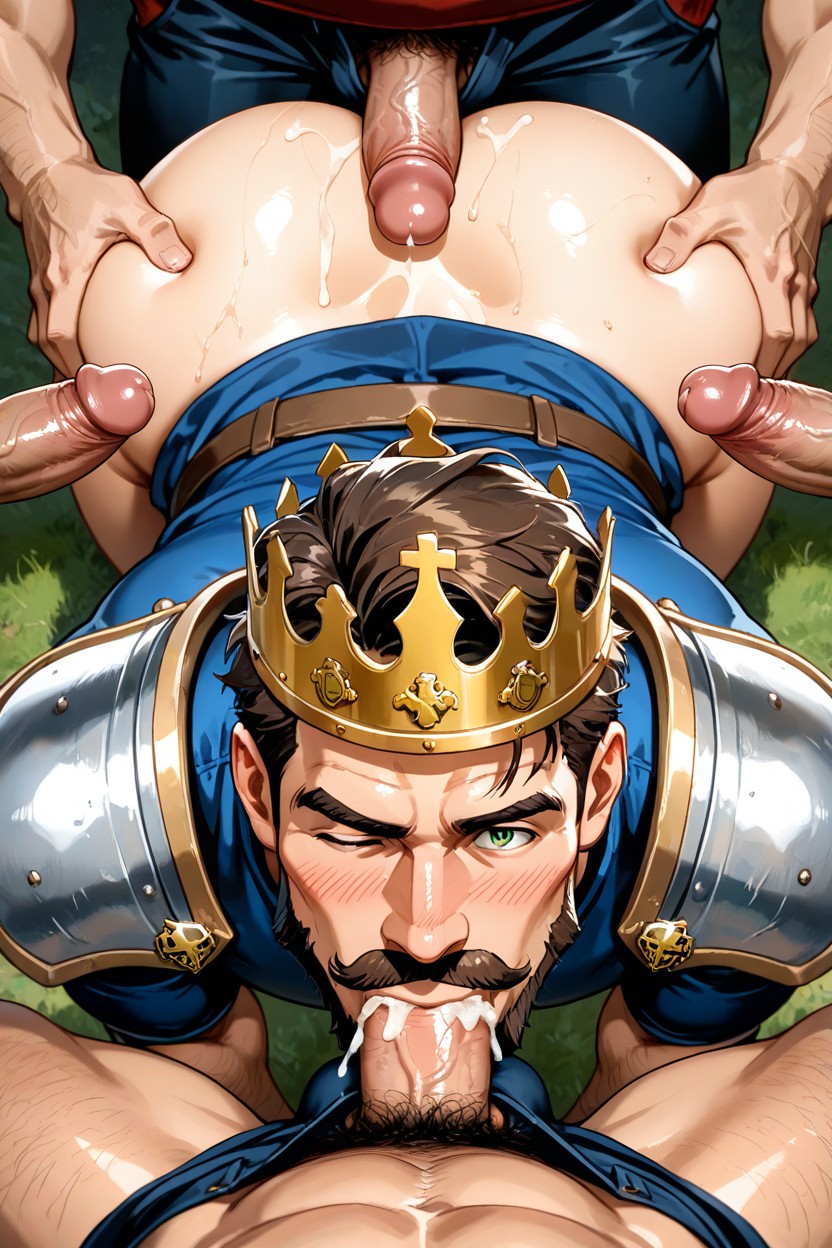 Medieval Knight, Green Eyes, Clothed Bulge Buttjob Porno gay IA