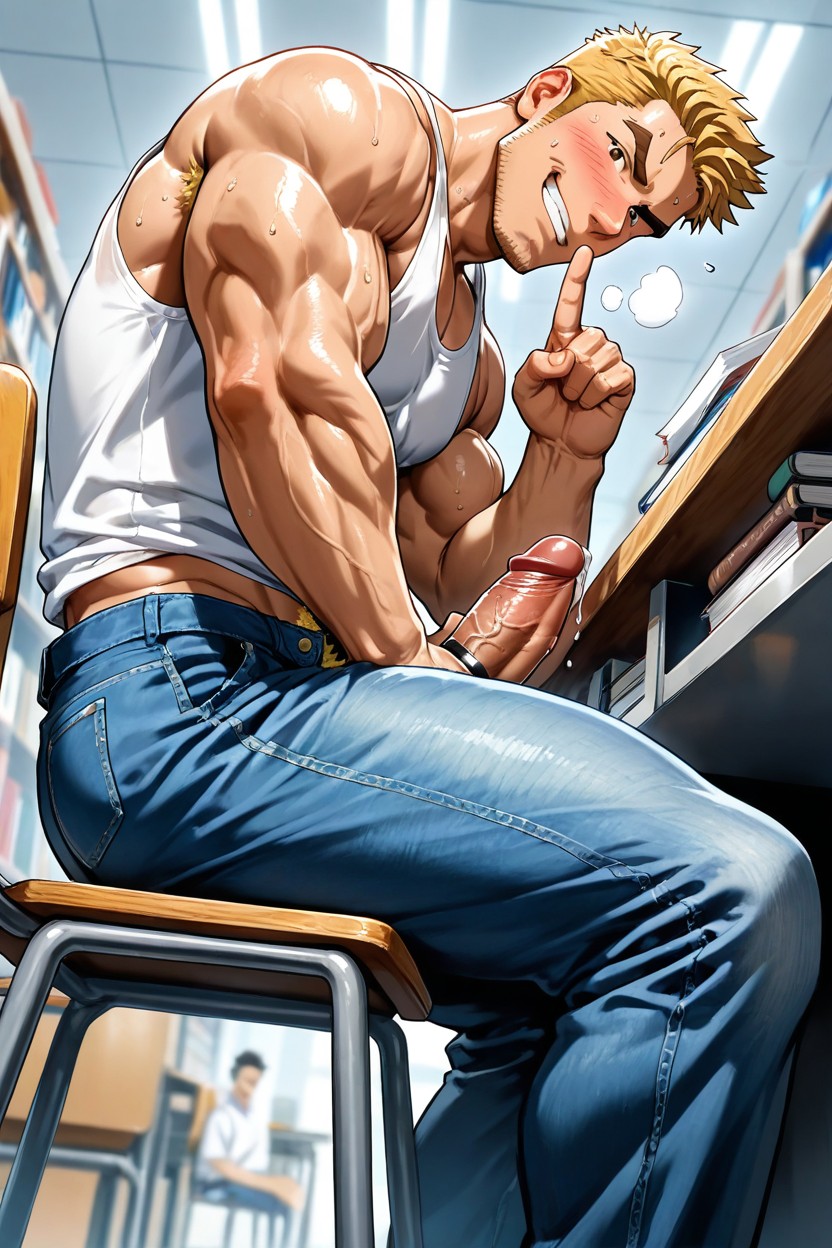 側視圖, Sweatdrop, One Hand On Own Penis AI同性戀黃片