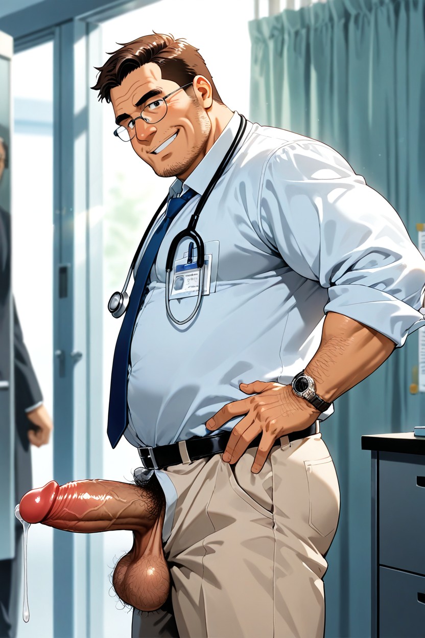 Big Smile, Doctor's Coat, Dripping Precum 게이 AI 야짤