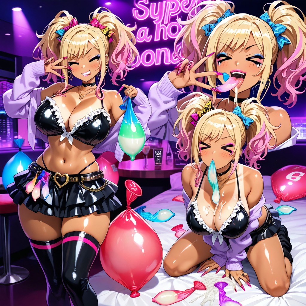 Kiss A Hyper Condom Full Of Semen, Frilly Gyaru Outfit, Woman AI Gay Porn